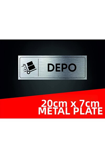 sıradışıhediyem صاج معدني فضي مع كتابة وشعار ديبو 20 × 7 سم