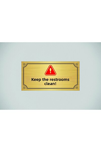 sıradışıhediyem حافظ على المرحاض نظيفًا مكتوبًا 20 × 10 سم من الصفائح المعدني...