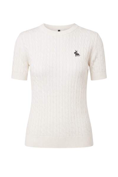 Trendyol Collection Ecru Horse Embroidered Hair Knitwear Blouse Twoss26Bz00137