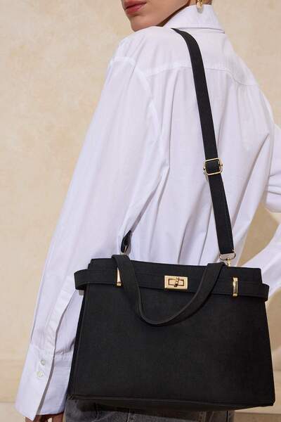 TRENDYOL SHOES Schwarze Wildleder-Mini-Umhängetasche für Damen TAKSS26OC00038