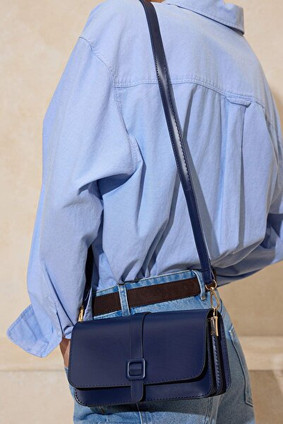 TRENDYOL SHOES Navy Blue Women's Mini Shoulder Bag Takss26Oc00051
