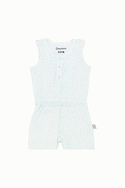 Boumini Mint Colored Sleeveless Elastic Waist Shorts Jumpsuit Salopet