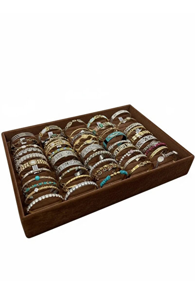 MeGass Dekor إنتاج محلي من نسيج الجلد المدبوغ لون القهوة 34/24 سم سوار معصم م...