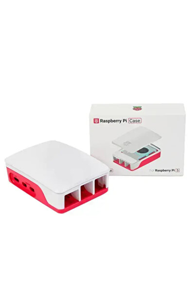 Raspberry Pi 5 Lisanslı Kutu - Kırmızı Beyaz