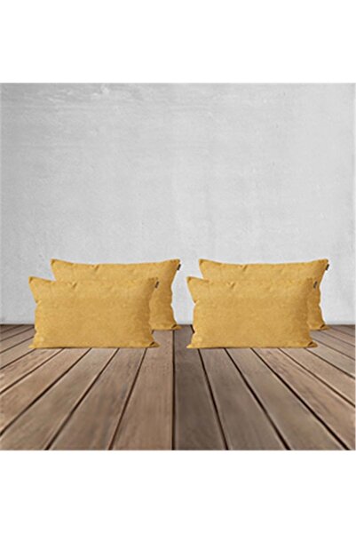 GOCCIA HOME 4'lü Kadife Dokulu Kırlent Kılıfı Sarı