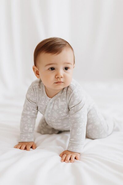 Boumini Baby Romper with Gray Booties - Adventure in Nature