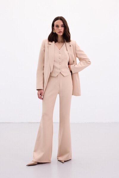 Sateen Испански панталон - бежов