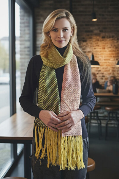 Genel Markalar El Örgüsü Tasarım Salaş, Otantik, Bohem, Ekoseli Atkı, Kaşkol,...