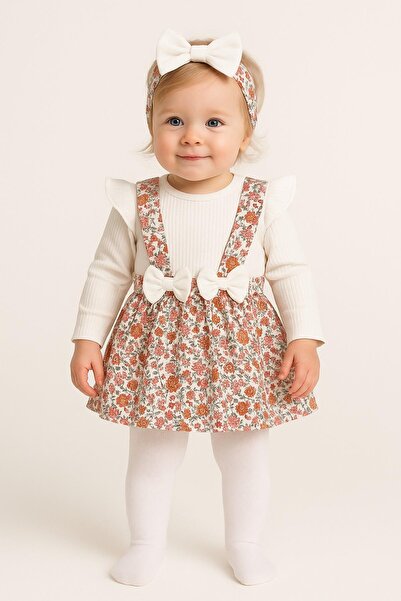 dinamik çocuk Kız Bebek Kalp Çiçek Raporlu Fiyonk Detaylı Bandanalı Alttan Çı...