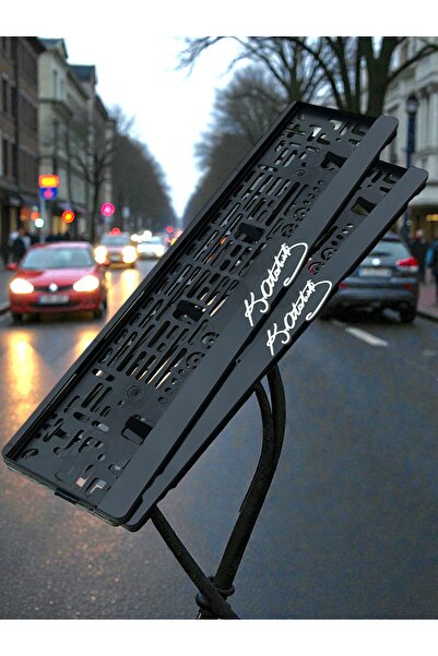 HMNL MUSTAFA KEMAL ATATÜRK İmza Krom Renk Parlak Yazılı Araba Plaka Çerçevesi...