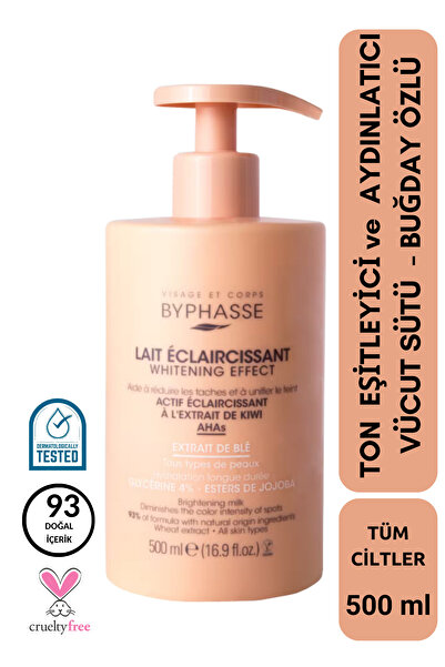 BYPHASSE Ton Eşitleyici Ve Aydınlatıcı Vücut Sütü - Buğday Özlü 500ml