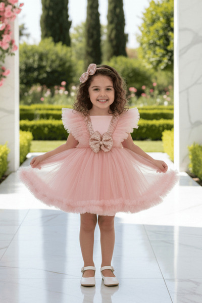 Bertuğ Bebek Pul Payet Süslemeli Kabarık Tül Etek Tütü Kız Çocuk Bebek Abiye ...