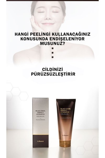 ESHUMİ Black Running Snail Premium Peeling Gel - Smudged and Porous
