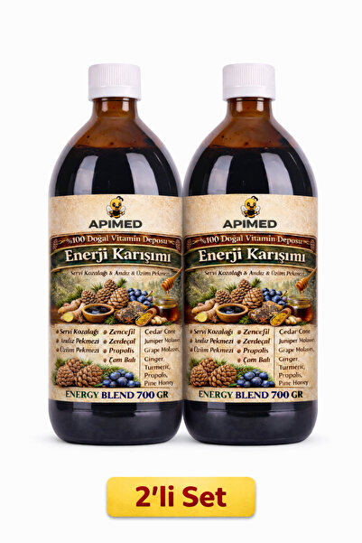 APİMED Enerji Karışımı 700 GR x 2 | Doğal Pekmez Karışımı, Propolisli Bitkise...