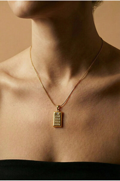 Liviena قلادة ذهبية من الفولاذ على شكل سبيكة