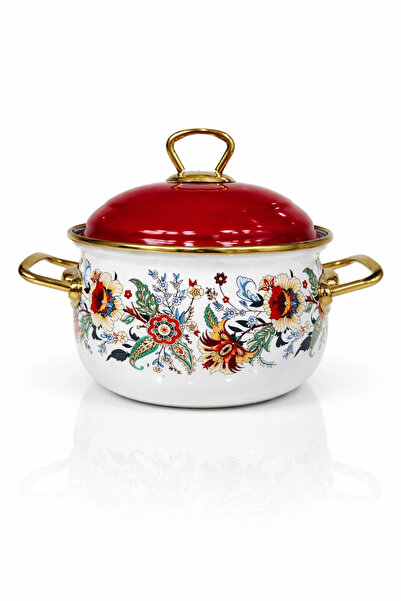 PR HOME Magnolia Deep Domed Enamel Pot 16 cm