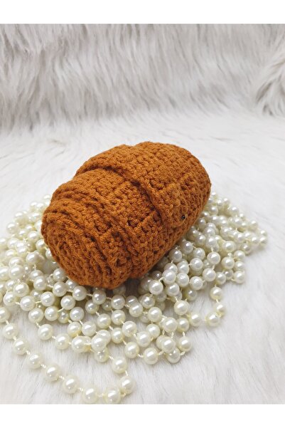 HAPPY HANDMADE Viral Cotton Croissant Scarf/1.20Cm Cinnamon Color Croissant S...