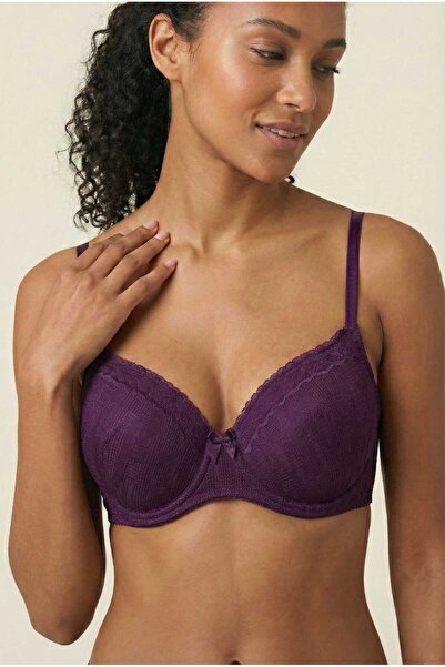 Infaith Purple Women's Patterned Push-Up Bra - Stylish Underwear with Underwi...