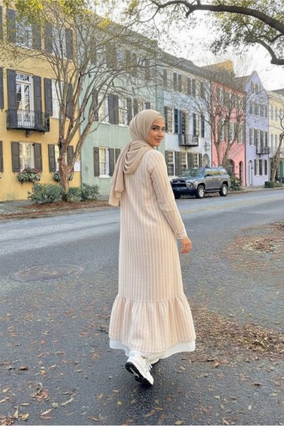 PASTELASTORE Rochie de damă Neva bej, lungime midi 1020-2