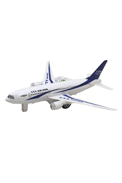 welcomein Mavi Işıklı Sesli Metal Boeing 777 Yolcu Uçağı 1:350 Model Oyuncak ...