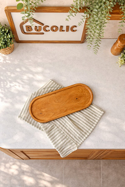 BUCOLIC حامل زيت من الخشب الطبيعي الطبيعي، حامل عرض كبير الحجم/قاعدة
