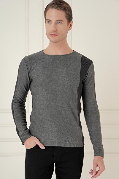 Efor TR 871 Slim Fit Antrasit Klasik Triko