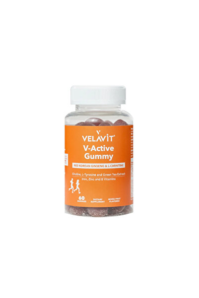 Velavit V-Active Gummy - Food Supplement with L-Carnitine, B Vitamins 60 Caps...