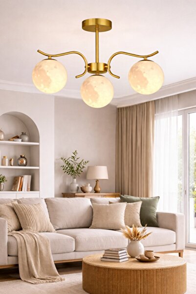 ESSLİGHT Alara 3’lü eskitme 3 boyutlu başlık modern salon mutfak yatak odası ...