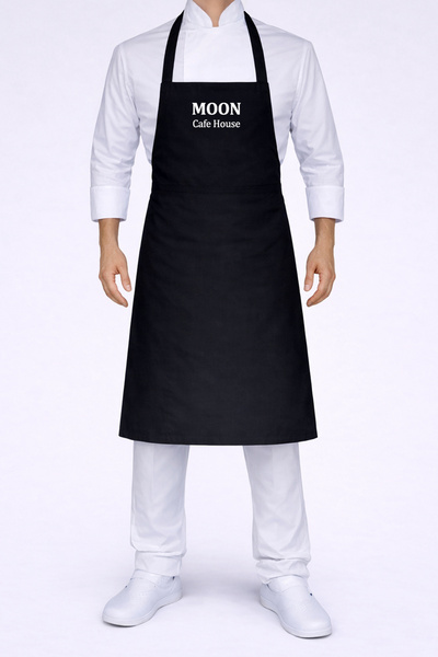 Üniformanya İsim Hediyeli Siyah Barista Önlüğü, Aşçı Önlüğü, Mutfak Önlüğü, G...