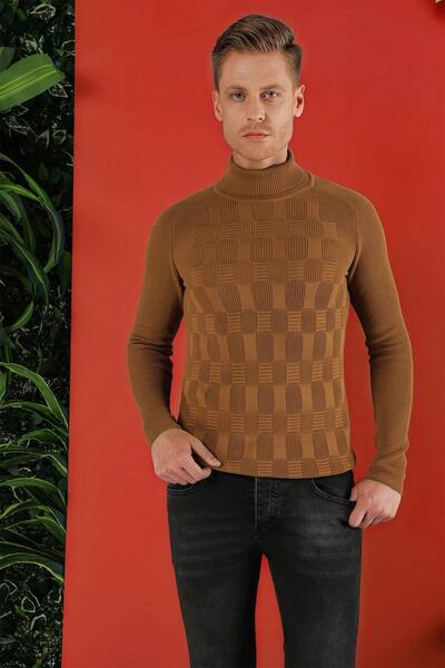 Efor TR 852 Slim Fit Taba Klasik Triko