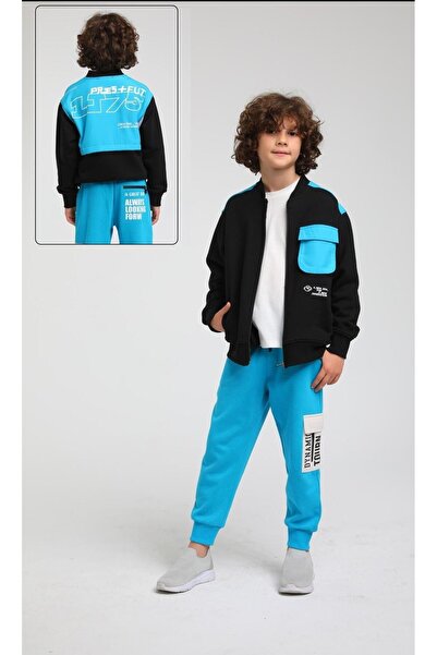 Jack Lions Момчешки зимен памучен спортен костюм с цип отпред