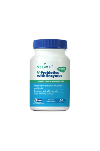 Velavit V-Probiotics With Enzymes 30 Kapsül