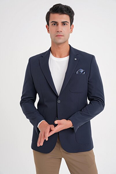 Efor Men's C 697 Jacket Regular Fit Dark Blue-1 Casual