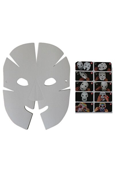 partidolu 6 Adet Boyanabilir Surat Karton Maske