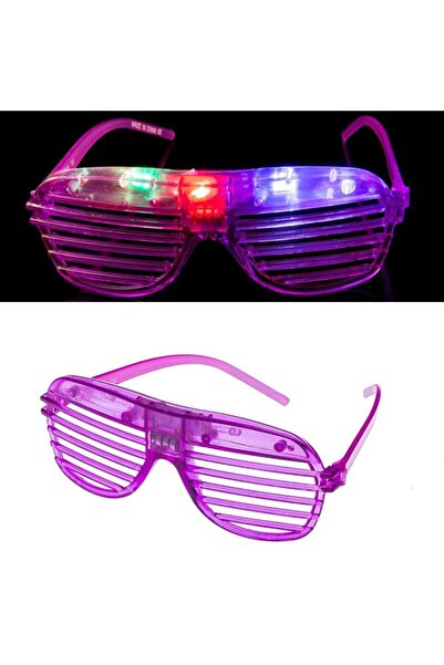 partidolu Led Işıklı Panjur Gözlük Mor Renk 1 Adet hawai retro hallow
