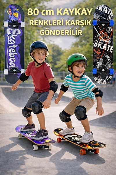 Canland Büyük Boy Kaykay 80 cm - Dayanıklı Gövde – Karışık Desen (Rasgele Gön...