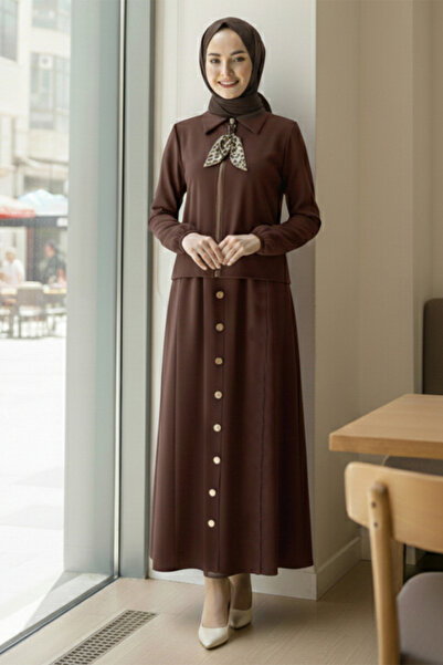 benguen Scarf Hijab Double Set N7173 Brown