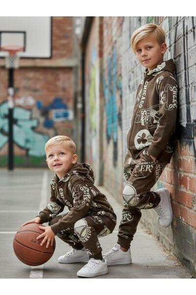 Zekids Σετ αθλητικής φόρμας με φερμουάρ για αγόρια με τύπωμα με κουκούλα