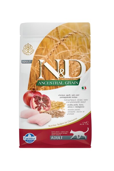 N&D Dusuk Tahıllı Tavuk Narlı 1.5kg Adult