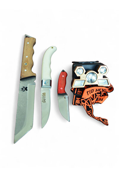 MERTCAN KNİFE 4lü kamp seti outdoor av ve kamp bıçağı mutfak bıçağı çakı kasa...