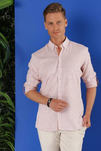 Efor G 1555 Slim Fit Mercan Klasik Gömlek