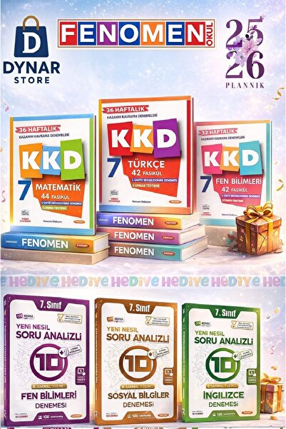 Fenomen Yayıncılık KKD 7.Sınıf Türkçe Matematik Fen Haftalık Kazanım Kavrama ...
