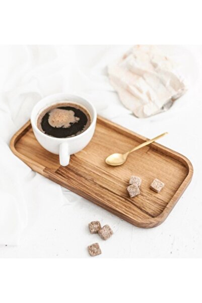 Pembelia Life Doğal Cilalı Ahşap Dikdörtgen Çok Amaçlı Sunum Tabağı-yağdanlık...