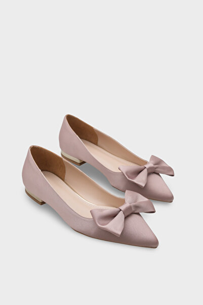 Capone Outfitters Balerini de damă din satin cu toc scurt și cu vârf ascuțit ...