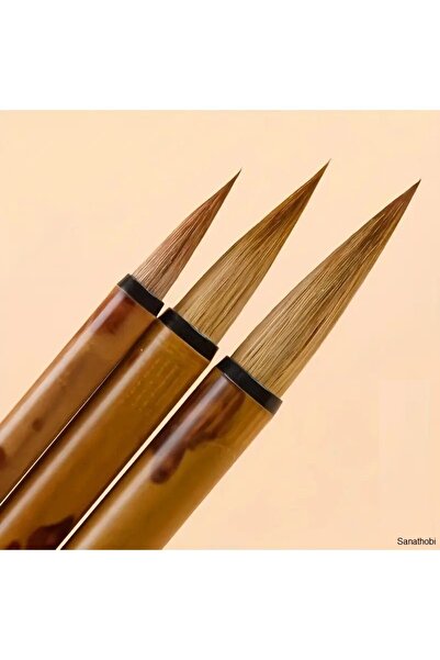 Sanathobi Tahrir Brush Set Professional Wolf Hair, 3 Different Sizes, Waterco...