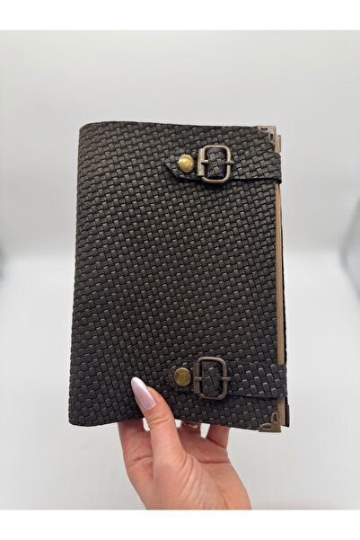 LAYDA دفتر ملاحظات من الجلد الطبيعي بنسبة 100% موديل بامبينو ويستر باللون الب...