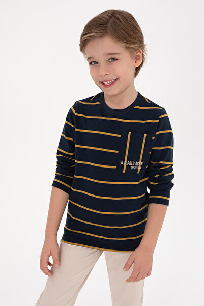 U.S. Polo Assn. Erkek Çocuk Açık Lacivert Bisiklet Yaka Süprem Sweatshirt 503...