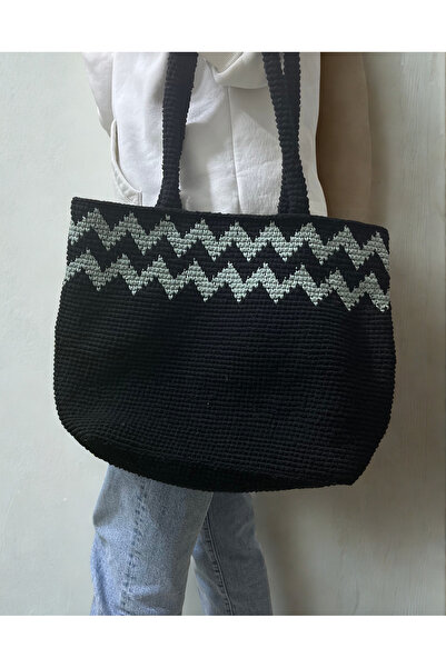 DANTEL-Design EL ÖRGÜSÜ ZİGZAG DESEN WAYUU ÇANTA