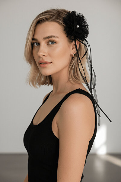 GÖKŞİN MODA Black Rose Formed Wrist and Neck Ornament