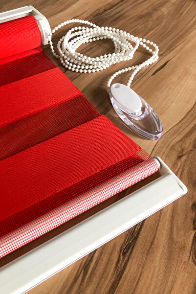 Naza Zebra Perde Bambu Kırmızı Modern Perde